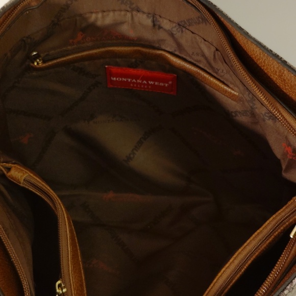 Montana West Brown and Gold Patterned Shoulder Bag - Picture 11 of 15